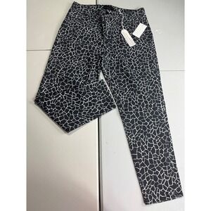Sanctuary Social Crop Skinny Jeans Black White Print Size 30 Standard Rise nwt